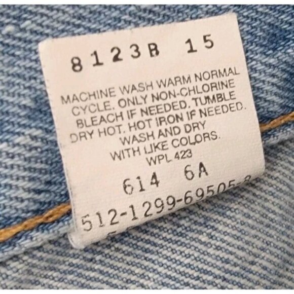 Vintage Levis Trucker Jacket Large Jeans Size 12 Set Denim Embroidered Dragon - Picture 14 of 16